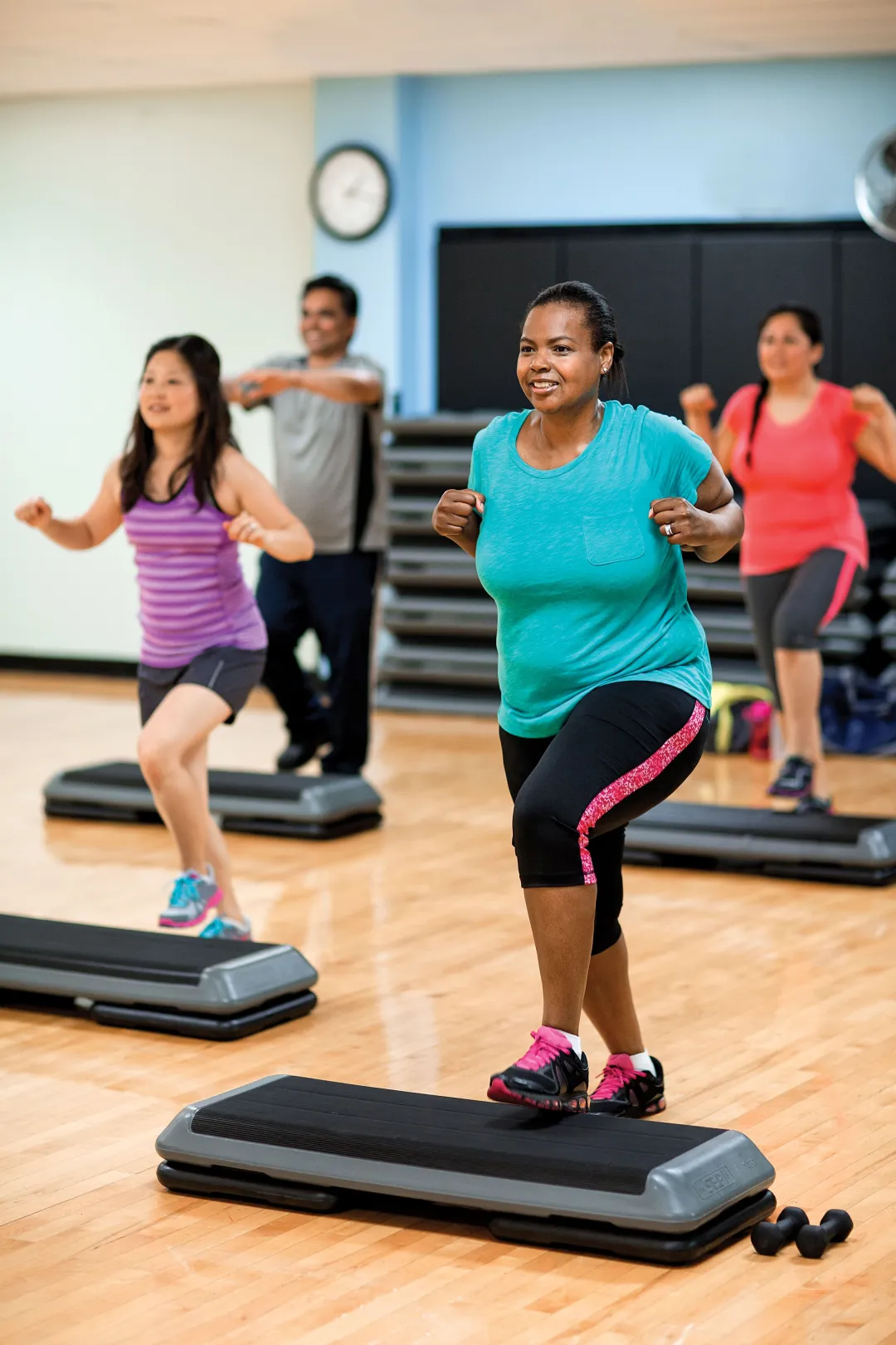 Participants in a group exercise class