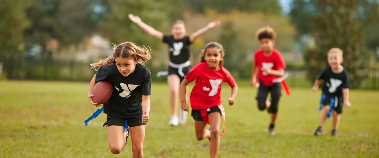 Kids playing flag football