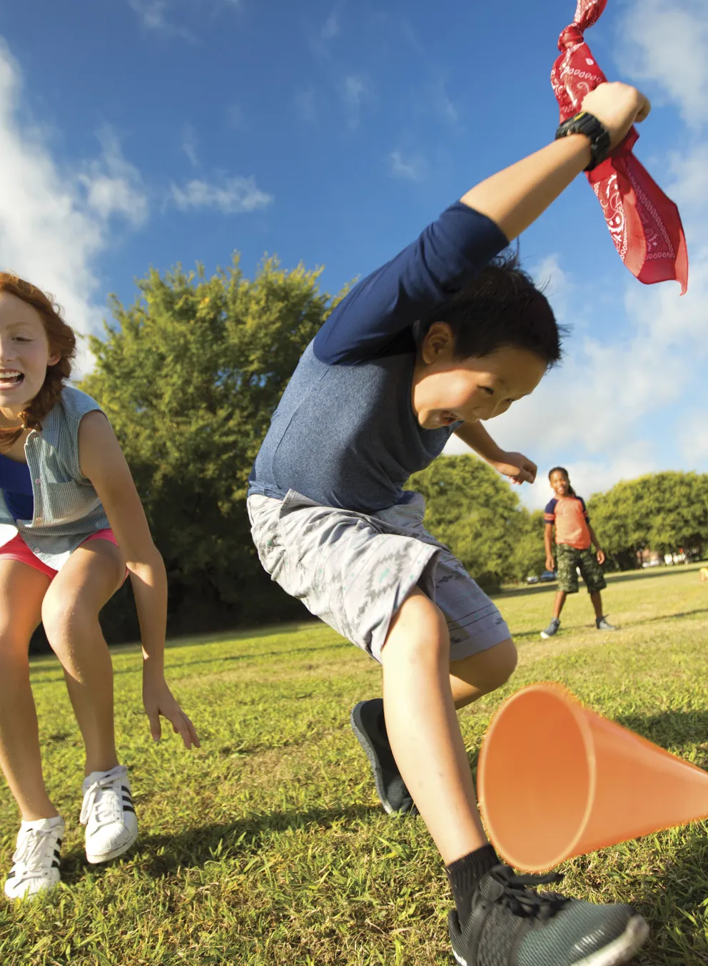 Kids playing capture the flag