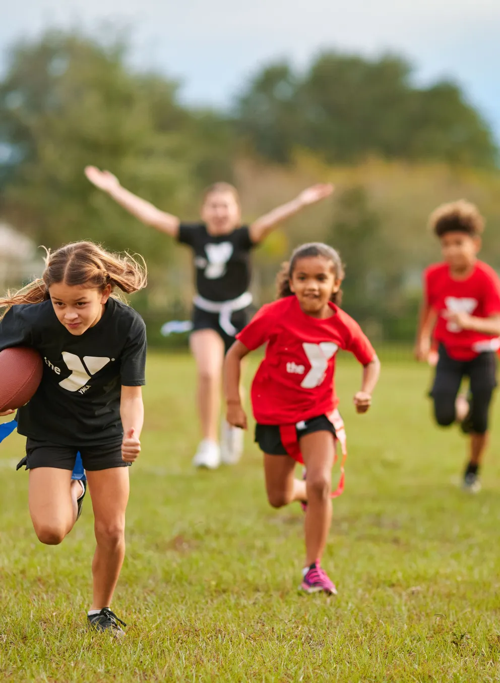 Kids playing flag football