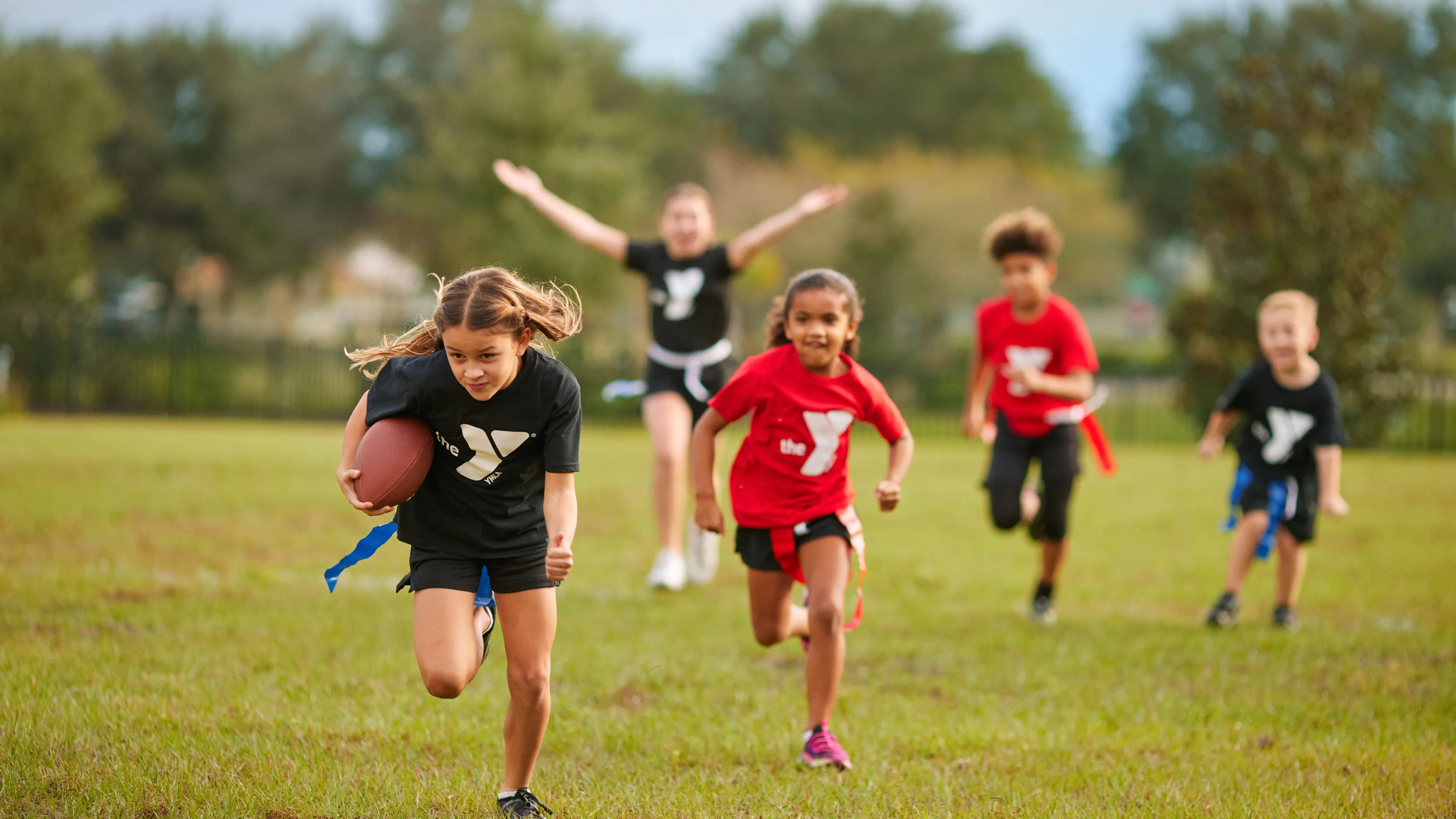 Kids playing flag football