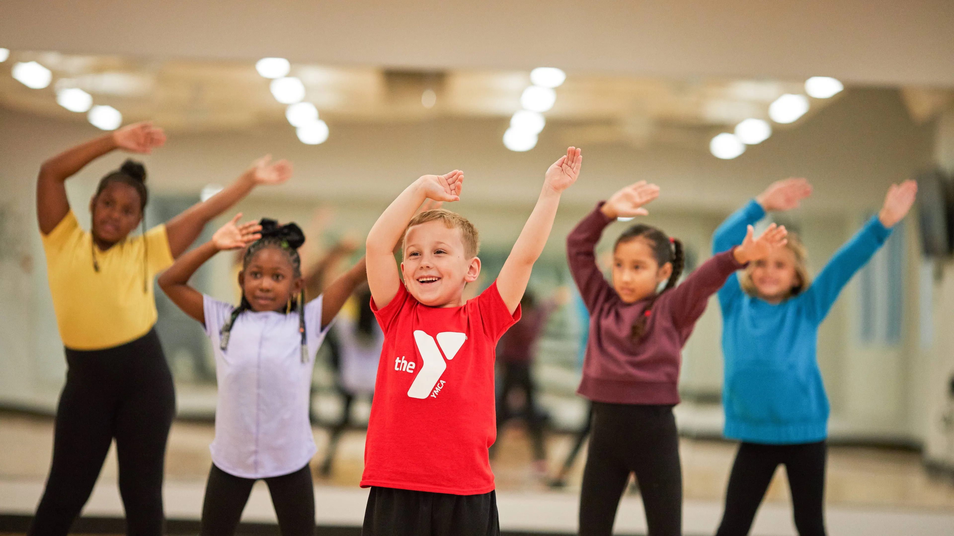 Kids dancing in a class