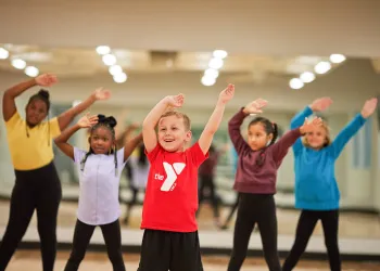 Kids dancing in a class