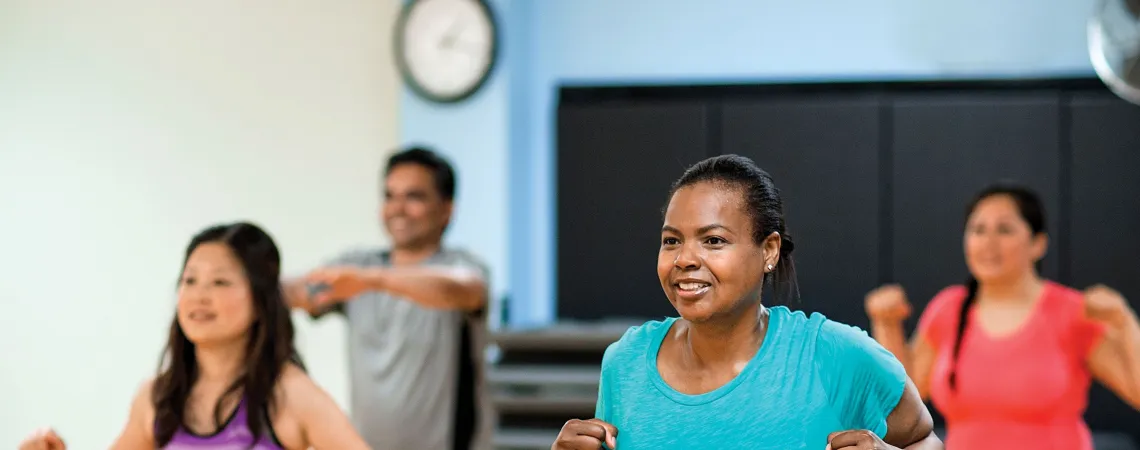 Participants in a group exercise class