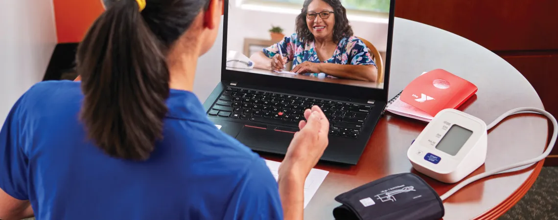 Woman running a webinar with another woman