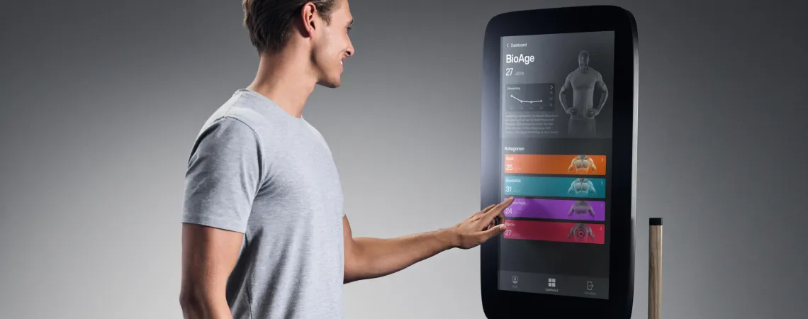 Person using interactive screen